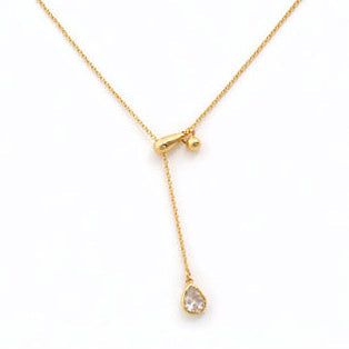 POFFLET Afterglow Drop Necklace in Crystal Gold