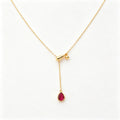 POFFLET Afterglow Drop Necklace in Berry Gold