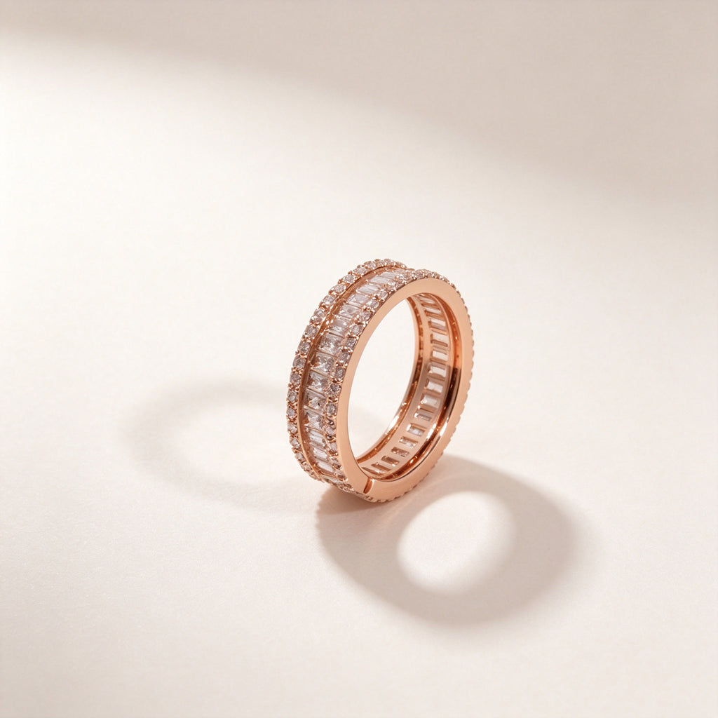 POFFLET After Hours Baguette Ring in Crystal