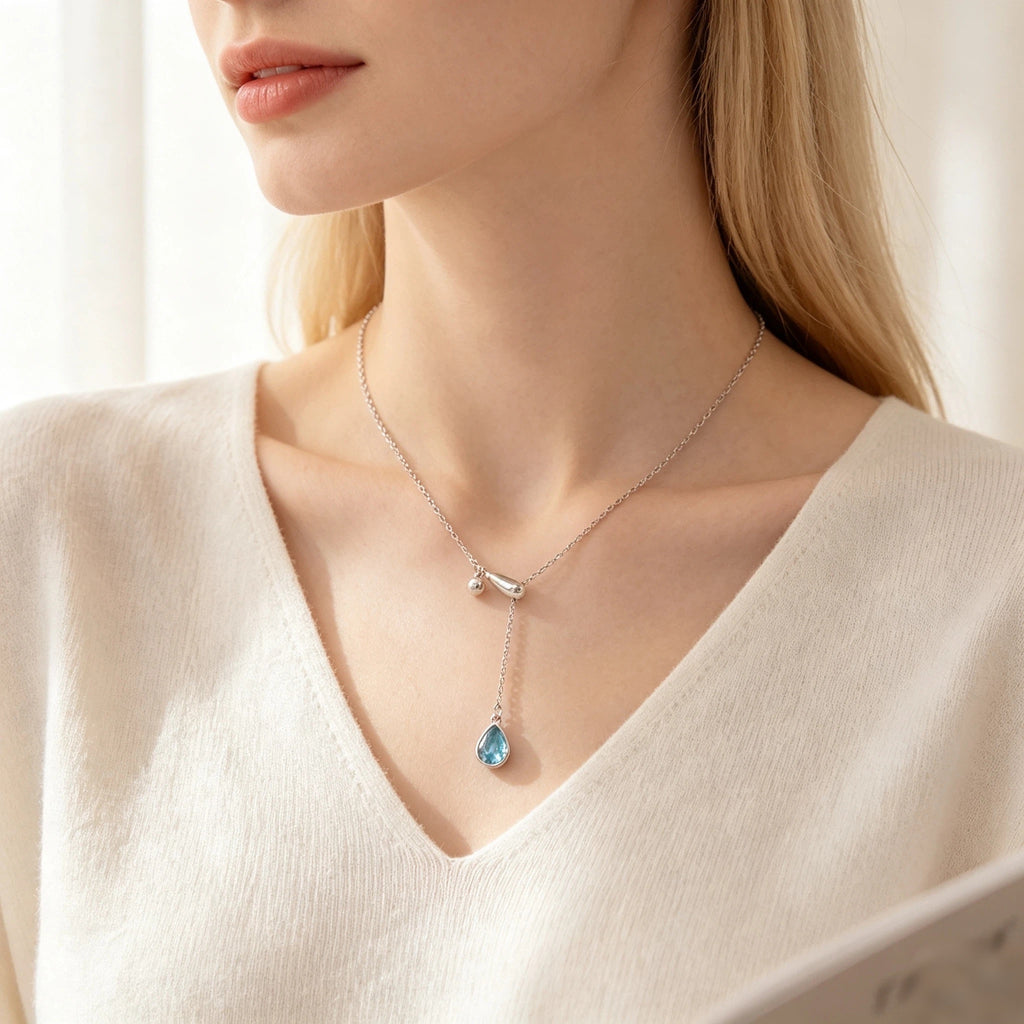 POFFLET Afterglow Drop Necklace detail view