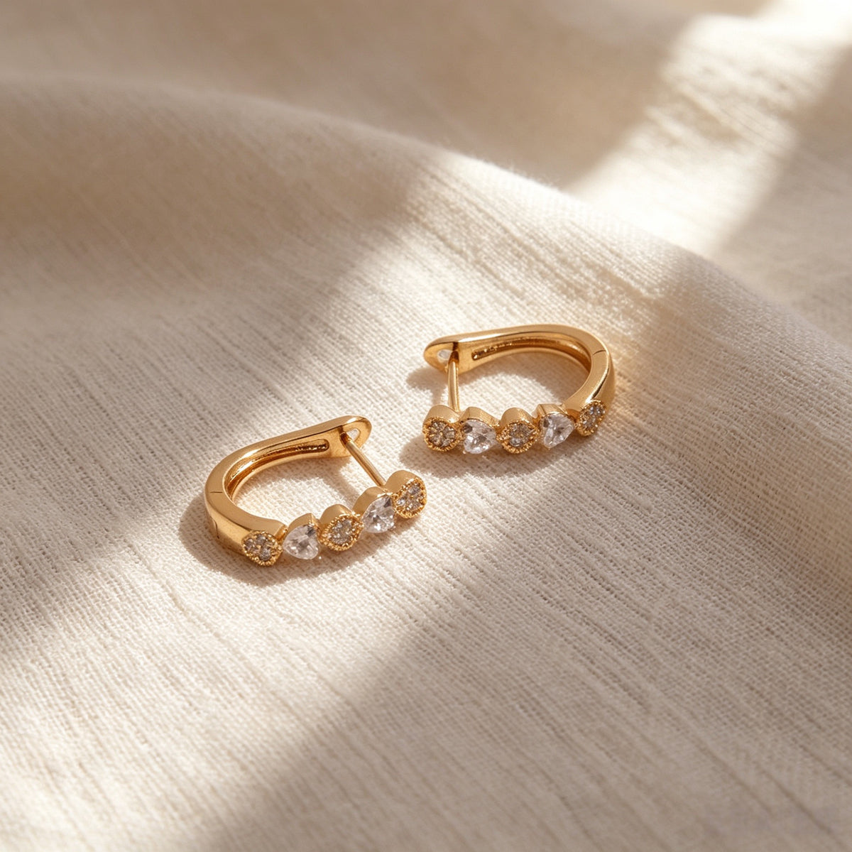 Five Stone Huggie Earrings