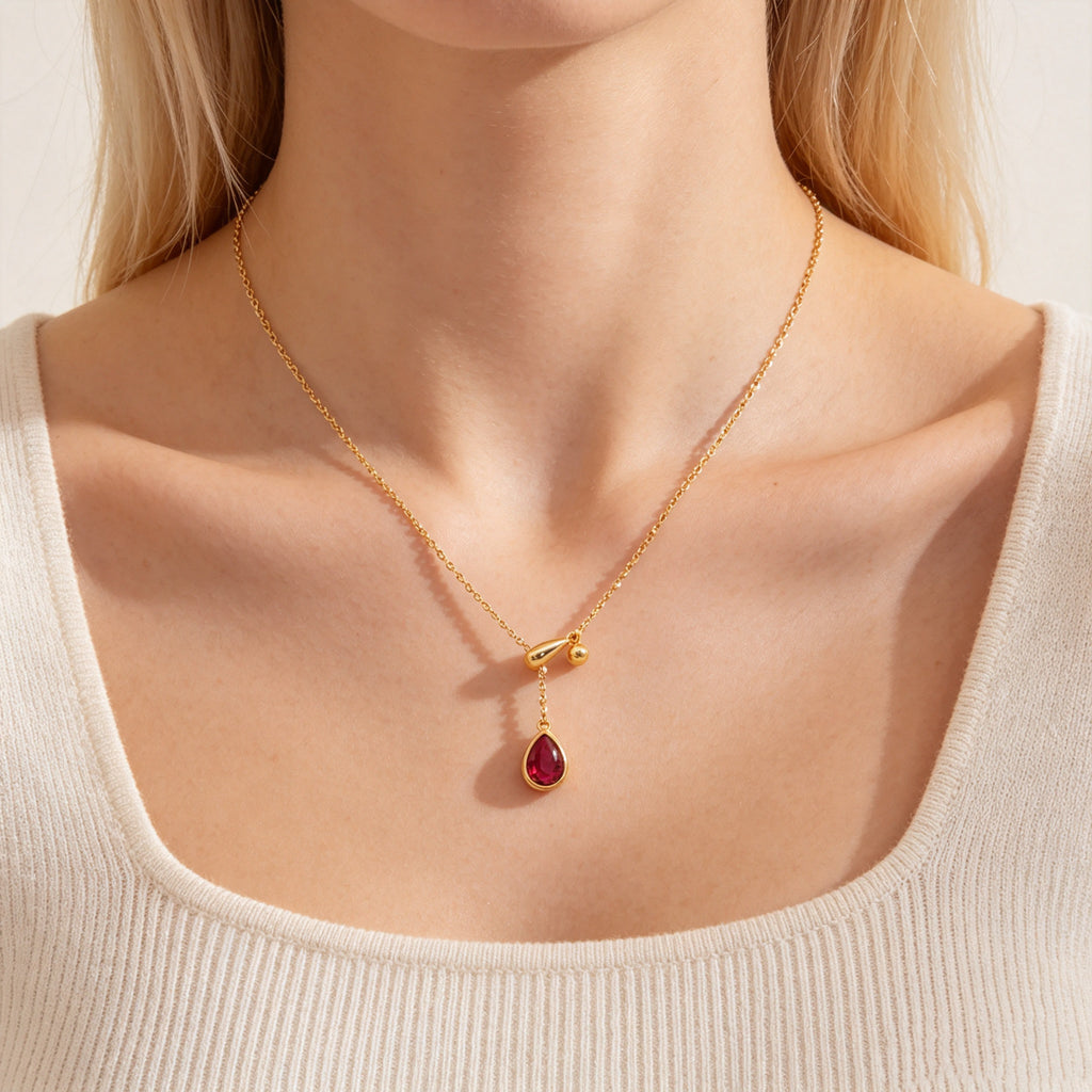 POFFLET Afterglow Drop Necklace detail view
