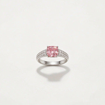 POFFLET Cushion Spark Ring in Pink Spark