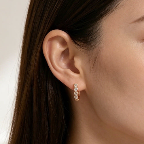 Five Stone Huggie Earrings
