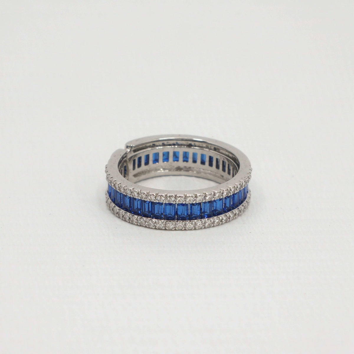 After Hours baguette ring in Midnight Blue on white background
