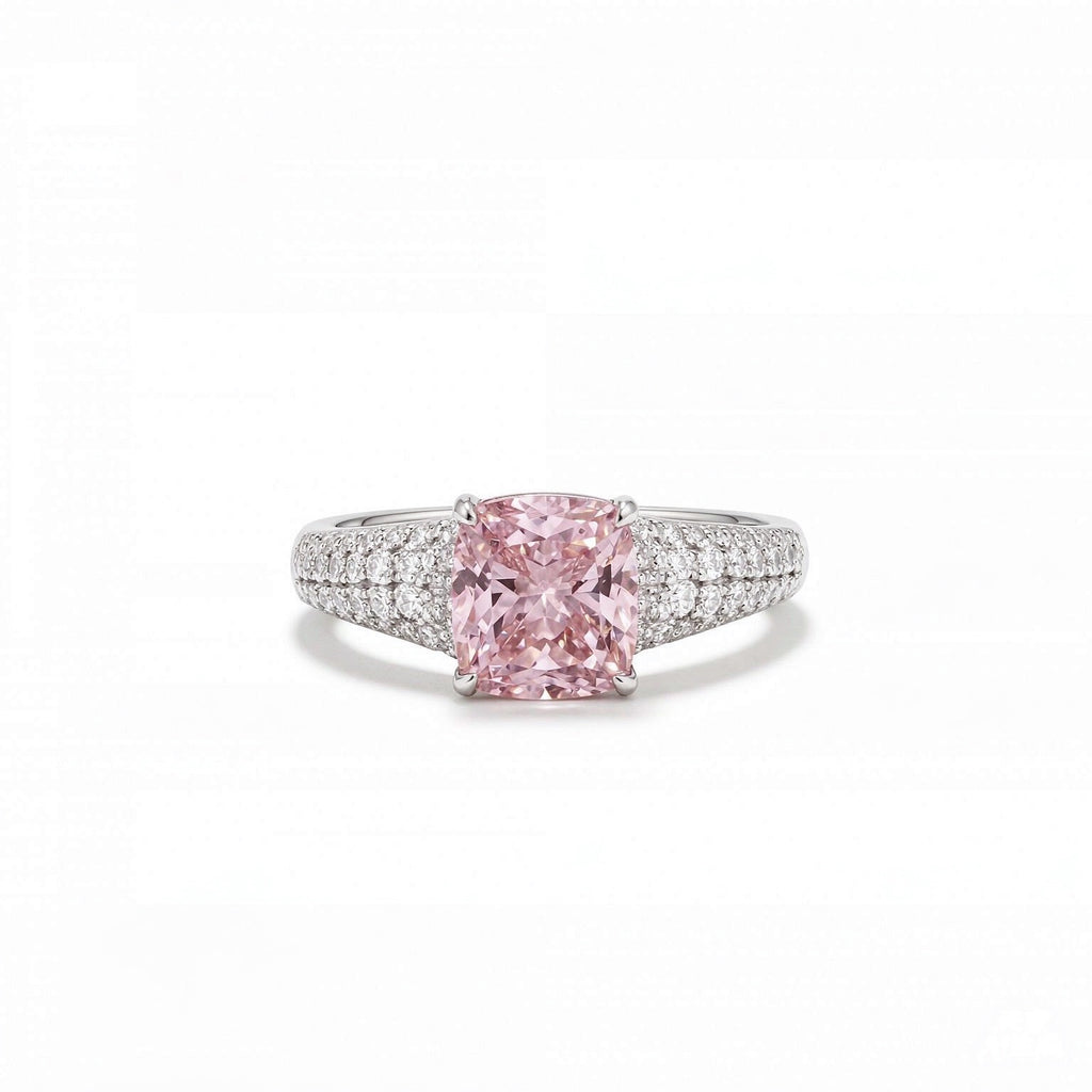 Cushion Spark ring in Blush on white background