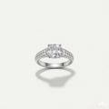 Cushion Spark ring in Crystal on white background