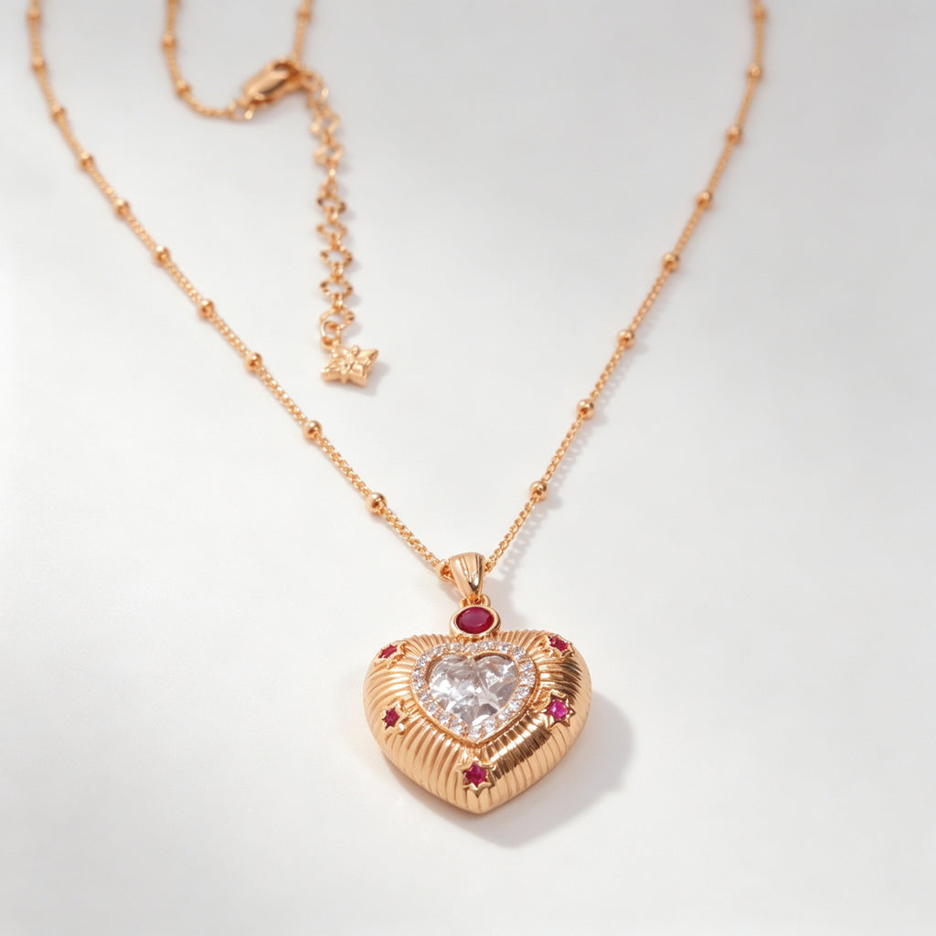 Keepsake Heart necklace on clean white background